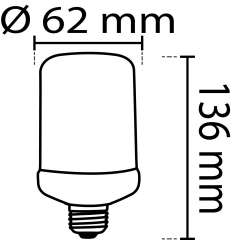 Noas E27 Duy 5 Watt 450 Lümen 1300K Beyaz Işık Alev Led Ampul