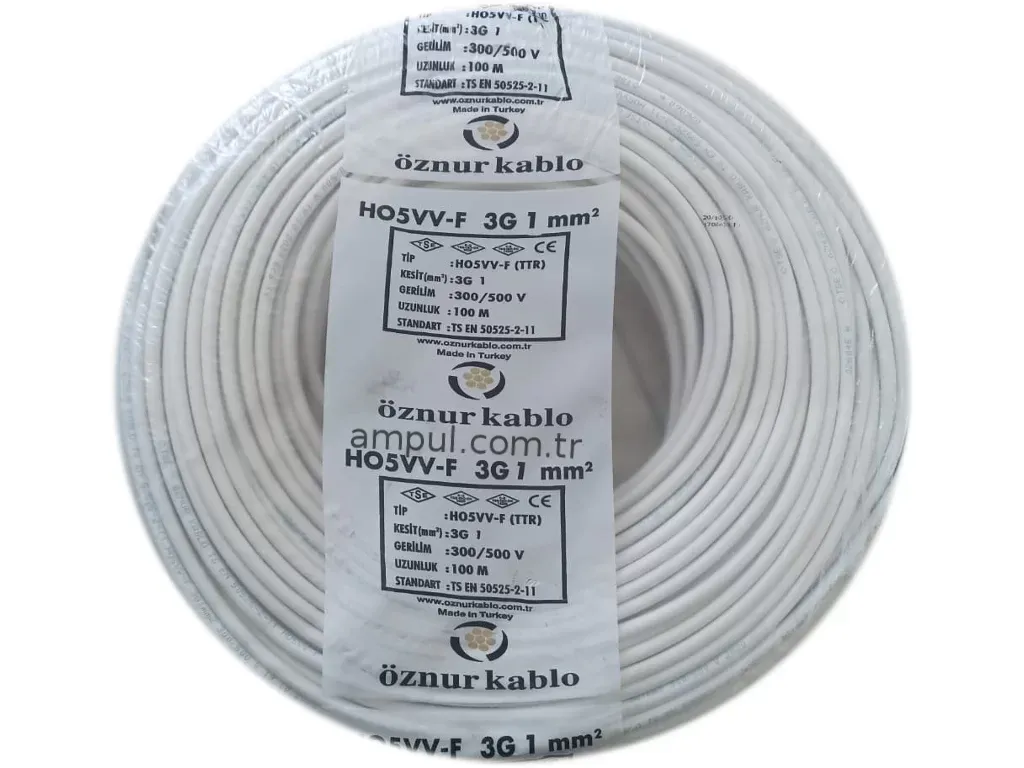 Öznur 3x1 TTR Kablo %100 Bakır Tam Kesit