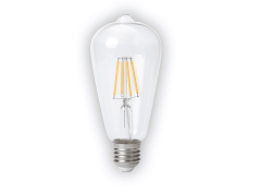 Noas E27 Duy 4 Watt 470 Lümen 2700K Günışığı ST64 Rustik Led Ampul (Şeffaf Cam)