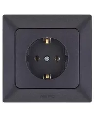 Nead Aras Topraklı Priz Siyah