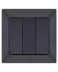 Nead Aras Üçlü Anahtar Siyah Renk