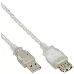 Usb 2.0 erkek dişi şeffaf kablo 3 metre
