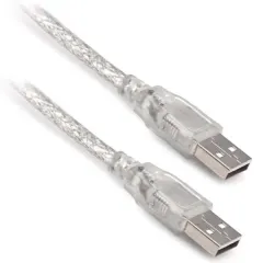 Usb erkek erkek şeffaf kablo 5 metre