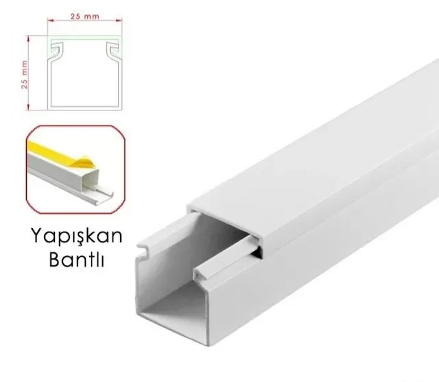 25X25 Yapışkan Bantlı Kablo Kanalı