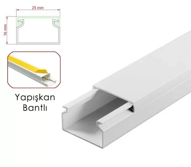 25X16 Yapışkan Bantlı Kablo Kanalı