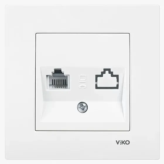 Viko Karre Nümeris Telefon Prizi (RJ11) Çerçevesiz Beyaz