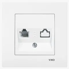 Viko Karre Nümeris Telefon Prizi (RJ11) Çerçevesiz Beyaz