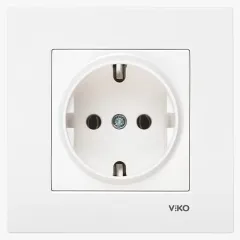 Viko Karre Topraklı Priz Çerçevesiz Beyaz