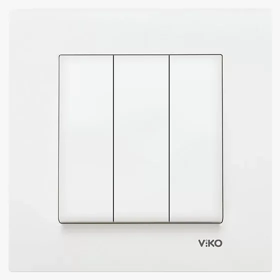 Viko Karre Üçlü Anahtar Çerçevesiz Beyaz