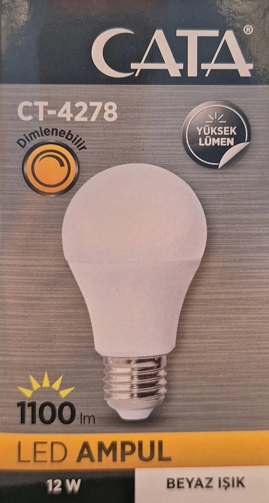 Cata Ct-4278 E27 Duy 12 Watt 6400K Beyaz Işık 1100 lumen Dimlenebilir led Ampul
