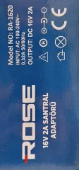 Rose 16 Volt 2 Amper Rca Giriş Santral Adaptörü