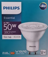 Philips Essential Gu10 Duy 4000k Günışığı 4.7 Watt 380 Lumen Led Ampul