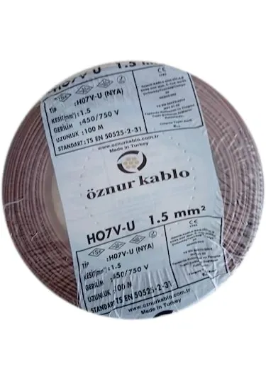 Öznur 1,5 Mm Nya Kahve Renk Tesisat Kablosu