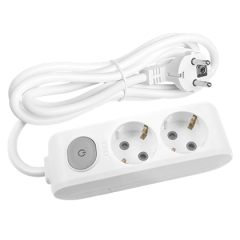 Viko Multi-Let İkili Anahtarlı Grup Priz Topraklı Kablolu Klemensli Çocuk Korumalı - 2 Metre