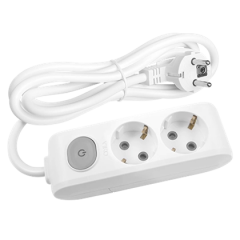 Viko Multi-Let İkili Anahtarlı Grup Priz Topraklı Kablolu Klemensli Çocuk Korumalı - 3 Metre