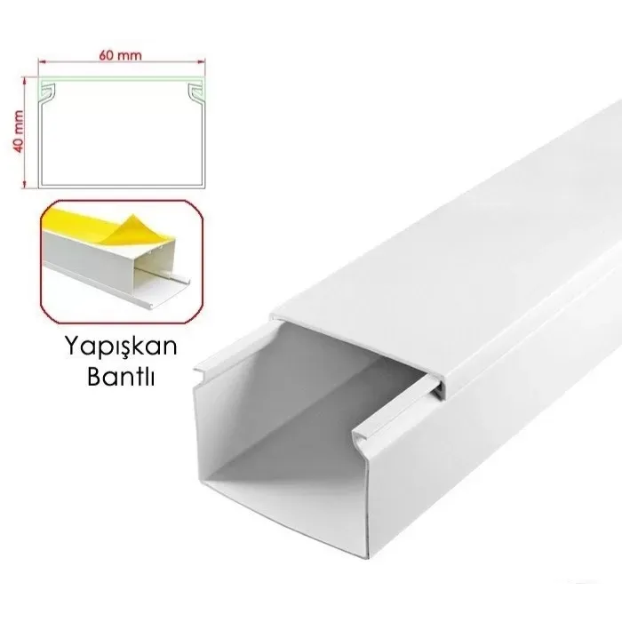60x40 Yapışkan Bantlı Kablo Kanalı