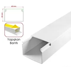 60x40 Yapışkan Bantlı Kablo Kanalı