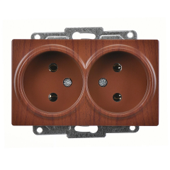 Günsan Visage Ceviz İkili Priz- 16A 250V - Vidalı