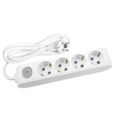 Viko Multi-Let Dörtlü Anahtarlı Grup Priz Topraklı Kablolu Klemensli Çocuk Korumalı - 2 Metre