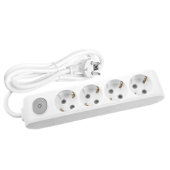 Viko Multi-Let Dörtlü Anahtarlı Grup Priz Topraklı Kablolu Klemensli Çocuk Korumalı - 3 Metre