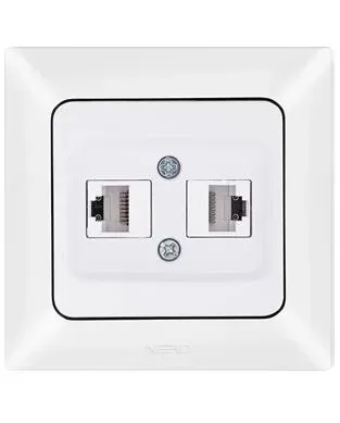 Nead Aras İkili Data Prizi Cat 6 + Cat 6 Beyaz Renk
