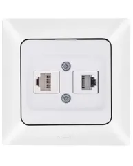 Nead Aras Data + Numeris Priz Cat 5 + Cat 3 Beyaz Renk