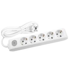 Viko Multi-Let Beşli Anahtarlı Grup Priz Topraklı Kablolu Klemensli Çocuk Korumalı - 1 Metre
