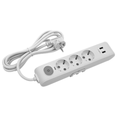 Viko Multi-Let Üçlü 2 USB'Lİ Grup Priz Topraklı Kablolu Klemensli Çocuk Korumalı  Gri - 2 Metre 5V 2A