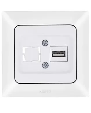 Nead Aras Tekli USB Şarj Prizi Type-C Beyaz Renk