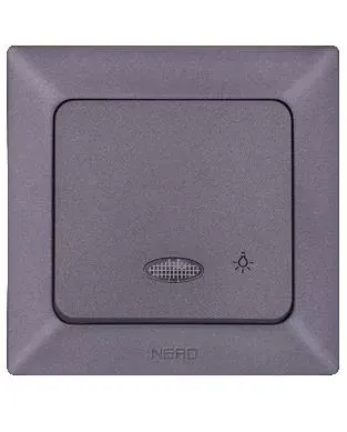 Nead Aras Işıklı Light Anahtar Füme Renk