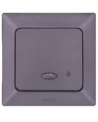 Nead Aras Işıklı Light Anahtar Füme Renk