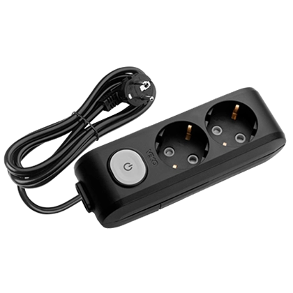 Viko Multi-Let İkili Anahtarlı Grup Priz Topraklı Kablolu Klemensli Çocuk Korumalı Siyah Renk 5 Metre