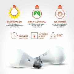 Günsan Valta LED Ampül 220-240V 4000K E27 9W