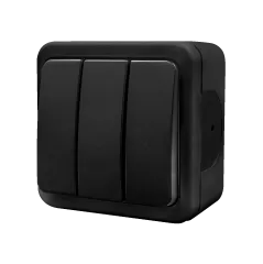 Nead Multima Siyah Sıva Üstü 3’lü Anahtar