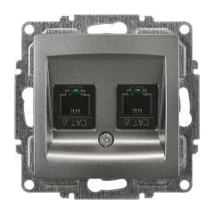 Günsan Visage Füme Vidalı İkili Data Prizi (2 x RJ45 Cat6)