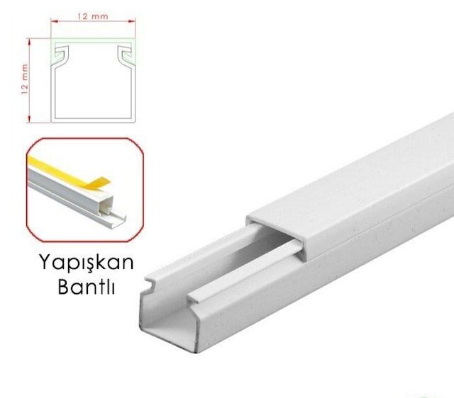 12x12 Yapışkan Bantlı Kablo Kanalı