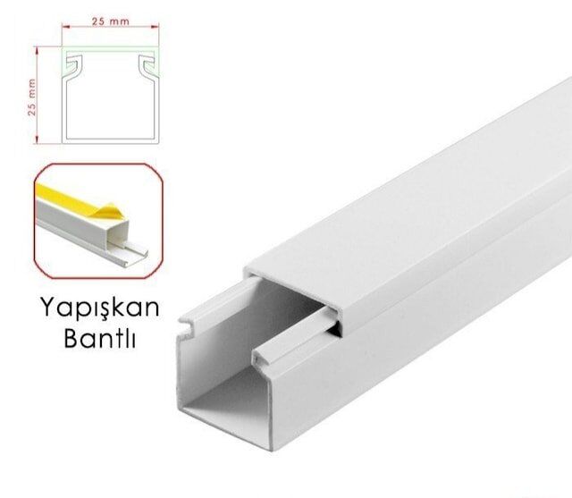 25x25 Yapışkan Bantlı Kablo Kanalı