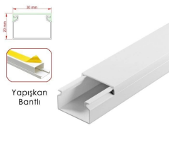 30x20 Yapışkan Bantlı Kablo Kanalı