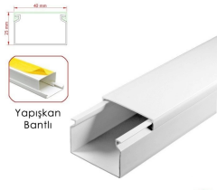 40x25 Yapışkan Bantlı Kablo Kanalı