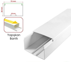 75x50 Yapışkan Bantlı Kablo Kanalı