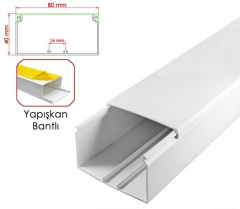 80x40 Yapışkan Bantlı Kablo Kanalı