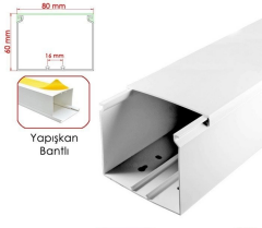 80x60 Yapışkan Bantlı Kablo Kanalı