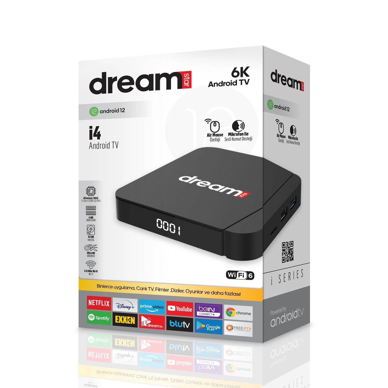 Dreamstar İ4 6K 4GB DDR3 Ram 32 GB Hafıza Android Tv Uydu Alıcısı