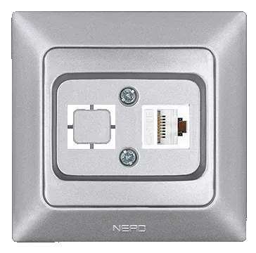 Nead Aras Metalik Gümüş Tekli Data Prizi Cat 5