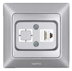 Nead Aras Metalik Gümüş Tekli Data Prizi Cat 5