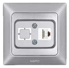 Nead Aras Metalik Gümüş Tekli Data Prizi Cat 6