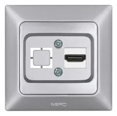 Nead Aras Metalik Gümüş Tekli HDMI Konnektör