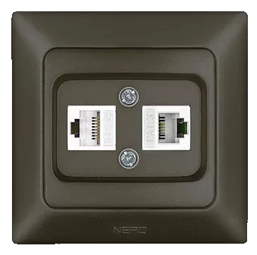 Nead Aras Metalik Mocha Data + Numeris Priz Cat 5 + Cat 3