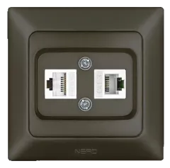 Nead Aras Metalik Mocha Data + Numeris Priz Cat 5 + Cat 3