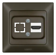 Nead Aras Metalik Mocha Tekli HDMI Konnektör
